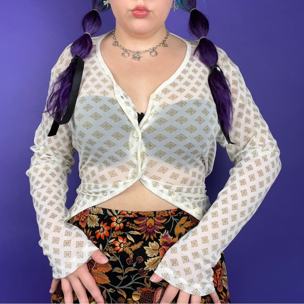 The Limited y2k mesh princess cardigan size large